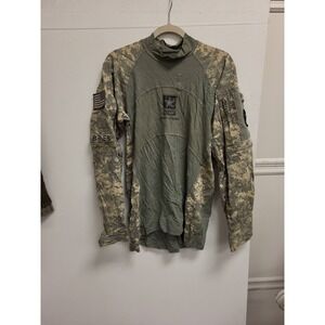 Massif Army‎ Combat Shirt Mens XL Long Sleeve Digital Camo Military Top